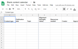 link to content schedule in Google Sheets
