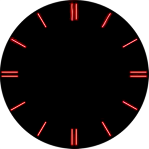 red and black clock